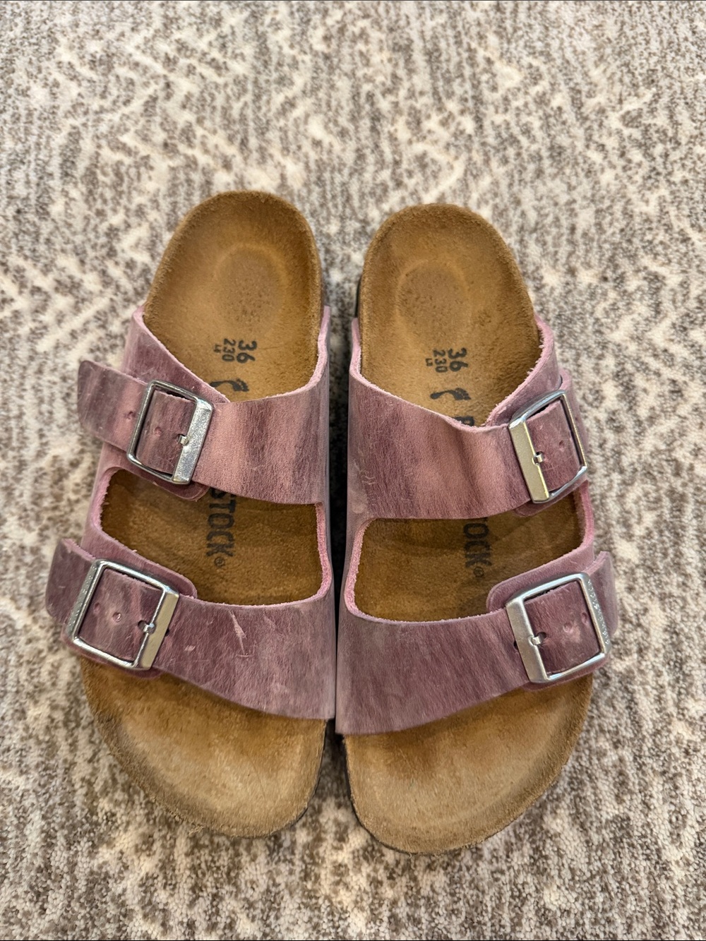 Birkenstock Kids' Purple Double-Buckle leather Sandals